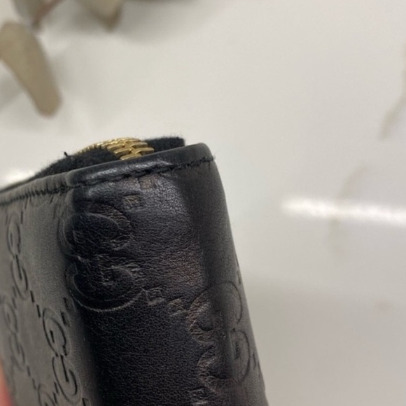 GUCCI black embossed wallet gold zipper - Picture 17 of 17